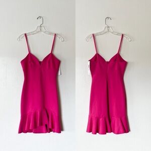 Susana Monaco Lifted Ruffle Dress in Hot Pink